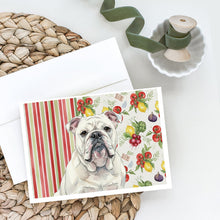 Load image into Gallery viewer, White English Bulldog Vegetables Greeting Cards Pack of 8