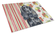 Load image into Gallery viewer, Black English Cocker Spaniel Vegetables Glass Cutting Board