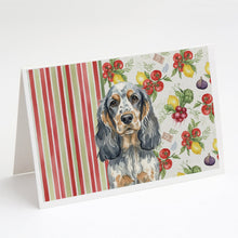Load image into Gallery viewer, Blue Roan &amp; Tan English Cocker Spaniel Vegetables Greeting Cards Pack of 8