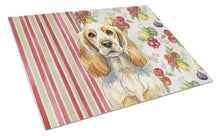 Load image into Gallery viewer, Lemon Roan English Cocker Spaniel Vegetables Glass Cutting Board