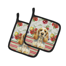 Load image into Gallery viewer, Lemon Roan English Cocker Spaniel Vegetables Pair of Pot Holders