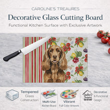 Load image into Gallery viewer, Liver English Cocker Spaniel Vegetables Glass Cutting Board