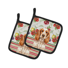 Load image into Gallery viewer, Orange Roan English Cocker Spaniel Vegetables Pair of Pot Holders