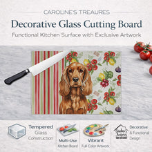 Load image into Gallery viewer, Red English Cocker Spaniel Vegetables Glass Cutting Board