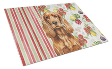 Load image into Gallery viewer, Red English Cocker Spaniel Vegetables Glass Cutting Board
