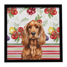 Load image into Gallery viewer, Red English Cocker Spaniel Vegetables Framed Metal Print