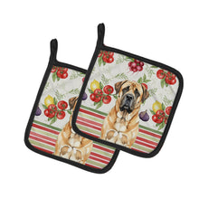 Load image into Gallery viewer, Apricot English Mastiff Vegetables Pair of Pot Holders