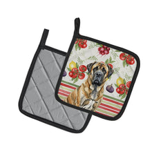 Load image into Gallery viewer, Brindle English Mastiff Vegetables Pair of Pot Holders