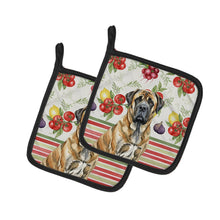 Load image into Gallery viewer, Brindle English Mastiff Vegetables Pair of Pot Holders