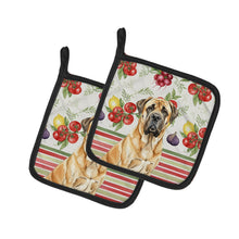 Load image into Gallery viewer, Fawn English Mastiff Vegetables Pair of Pot Holders
