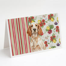 Load image into Gallery viewer, Orange Belton English Setter Vegetables Greeting Cards Pack of 8