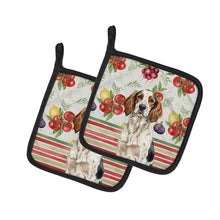Load image into Gallery viewer, Tricolor English Setter Vegetables Pair of Pot Holders