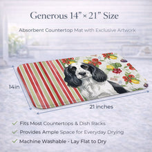 Load image into Gallery viewer, Black and White English Springer Spaniel Vegetables Dish Drying Mat