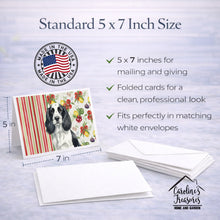 Load image into Gallery viewer, Black and White English Springer Spaniel Vegetables Greeting Cards Pack of 8