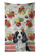 Load image into Gallery viewer, Black and White English Springer Spaniel Vegetables Kitchen Towel