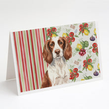 Load image into Gallery viewer, Liver and White English Springer Spaniel Vegetables Greeting Cards Pack of 8