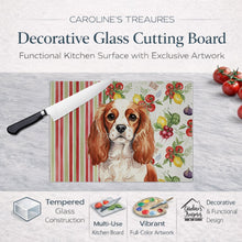 Load image into Gallery viewer, Blenheim English Toy Spaniel Vegetables Glass Cutting Board