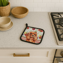 Load image into Gallery viewer, Ruby English Toy Spaniel Vegetables Pair of Pot Holders