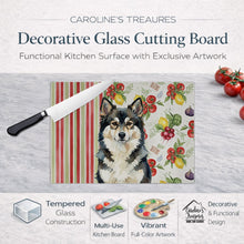 Load image into Gallery viewer, Finnish Lapphund Vegetables Glass Cutting Board