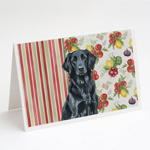 Load image into Gallery viewer, Black Flat-Coated Retriever Vegetables Greeting Cards Pack of 8