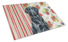 Load image into Gallery viewer, Black Flat-Coated Retriever Vegetables Glass Cutting Board