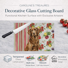 Load image into Gallery viewer, Liver Flat-Coated Retriever Vegetables Glass Cutting Board