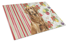 Load image into Gallery viewer, Liver Flat-Coated Retriever Vegetables Glass Cutting Board