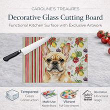 Load image into Gallery viewer, Fawn French Bulldog Vegetables Glass Cutting Board