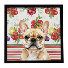 Load image into Gallery viewer, Fawn French Bulldog Vegetables Framed Metal Print