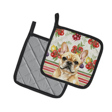 Load image into Gallery viewer, Fawn French Bulldog Vegetables Pair of Pot Holders