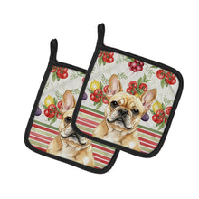 Load image into Gallery viewer, Fawn French Bulldog Vegetables Pair of Pot Holders