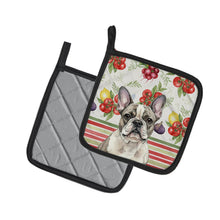 Load image into Gallery viewer, Pied French Bulldog Vegetables Pair of Pot Holders