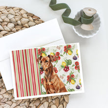 Load image into Gallery viewer, Red German Pinscher Vegetables Greeting Cards Pack of 8