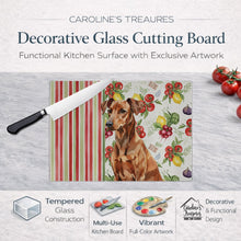 Load image into Gallery viewer, Red German Pinscher Vegetables Glass Cutting Board