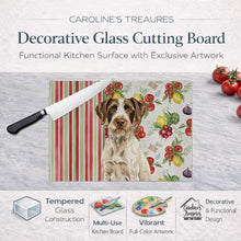 Load image into Gallery viewer, Liver and White German Wirehaired Pointer Vegetables Glass Cutting Board