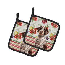 Load image into Gallery viewer, Roan German Wirehaired Pointer Vegetables Pair of Pot Holders
