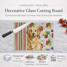 Load image into Gallery viewer, Golden Retriever Vegetables Glass Cutting Board