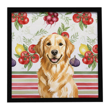 Load image into Gallery viewer, Golden Retriever Vegetables Framed Metal Print