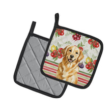 Load image into Gallery viewer, Golden Retriever Vegetables Pair of Pot Holders