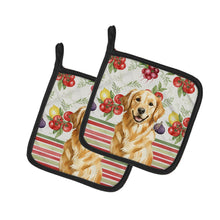 Load image into Gallery viewer, Golden Retriever Vegetables Pair of Pot Holders
