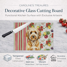Load image into Gallery viewer, Goldendoodle Vegetables Glass Cutting Board