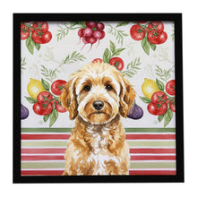 Load image into Gallery viewer, Goldendoodle Vegetables Framed Metal Print