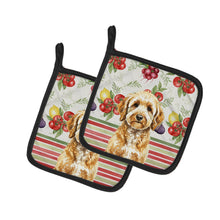 Load image into Gallery viewer, Goldendoodle Vegetables Pair of Pot Holders