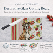 Load image into Gallery viewer, Brindle Great Dane Vegetables Glass Cutting Board