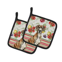 Load image into Gallery viewer, Brindle Great Dane Vegetables Pair of Pot Holders