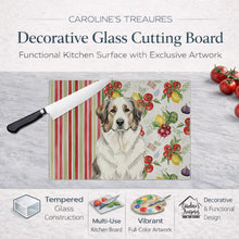 Load image into Gallery viewer, Badger Great Pyrenees Vegetables Glass Cutting Board