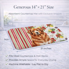 Load image into Gallery viewer, Reddish Brown Great Pyrenees Vegetables Dish Drying Mat