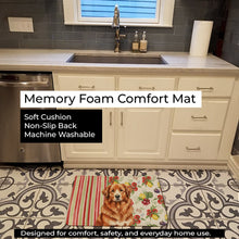 Load image into Gallery viewer, Reddish Brown Great Pyrenees Vegetables Memory Foam Kitchen Mat