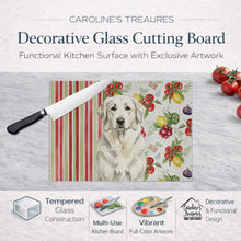 Load image into Gallery viewer, White Great Pyrenees Vegetables Glass Cutting Board