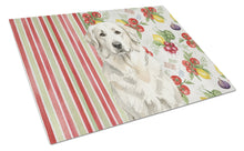 Load image into Gallery viewer, White Great Pyrenees Vegetables Glass Cutting Board